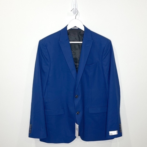 Nordstrom Rack Men's Blue Solid Two Button Peak Lapel Extra Trim Fit Suit Top - Picture 3 of 11